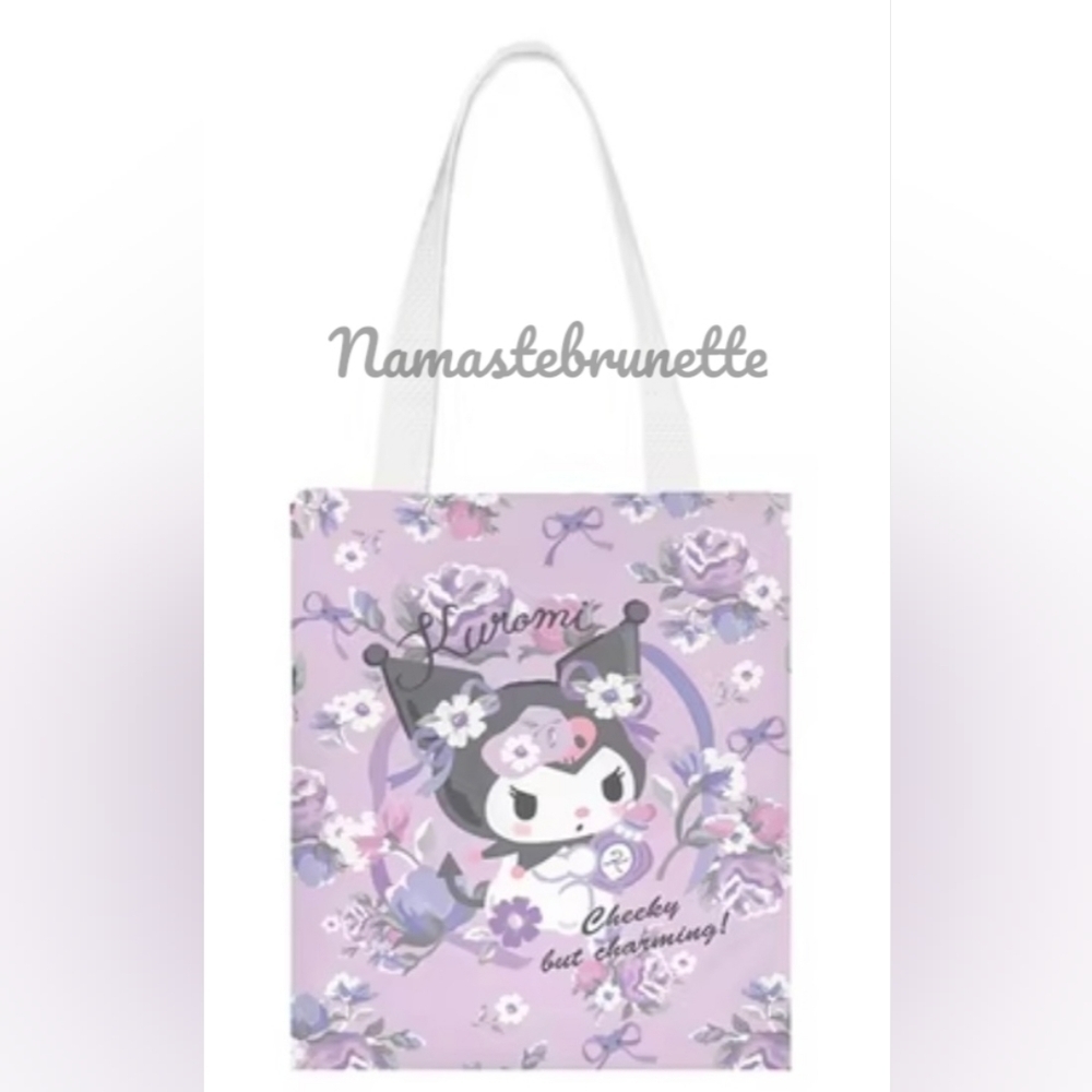 Kuromi Purple Canvas Tote Bag